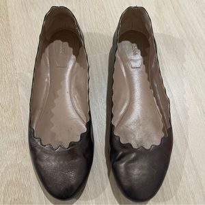 Chloe Lauren ballet flats in bronze pewter size 35.5. Pre-owned